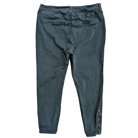 Women's Warp & Weft JFK NYC Weekday Skinny IVY Green Ankle Zipper Size 16x27 - Picture 2 of 7